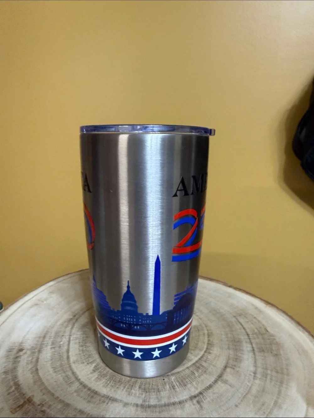 Source Unknown Patriotic USA Insulated Tumbler 20oz Red, White & Blue Travel Cup